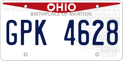 OH license plate GPK4628