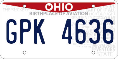 OH license plate GPK4636