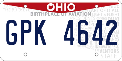 OH license plate GPK4642