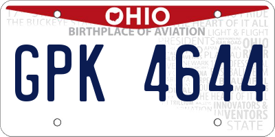 OH license plate GPK4644