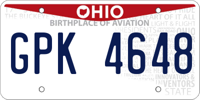 OH license plate GPK4648