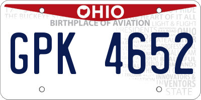OH license plate GPK4652