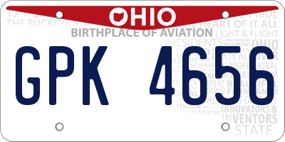 OH license plate GPK4656