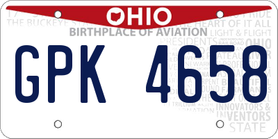OH license plate GPK4658