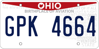 OH license plate GPK4664