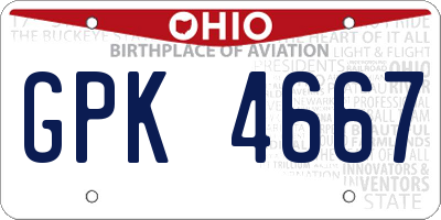 OH license plate GPK4667
