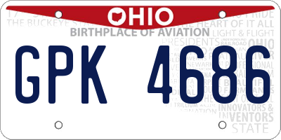 OH license plate GPK4686