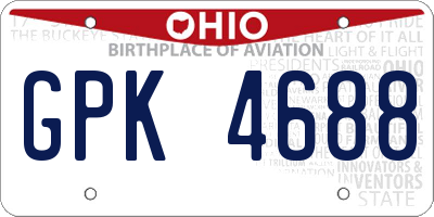 OH license plate GPK4688