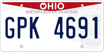 OH license plate GPK4691