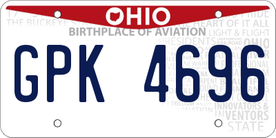 OH license plate GPK4696