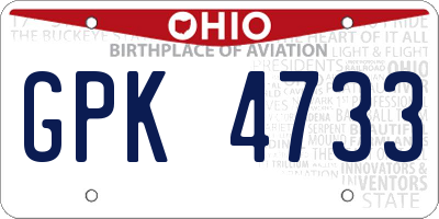OH license plate GPK4733