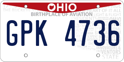 OH license plate GPK4736
