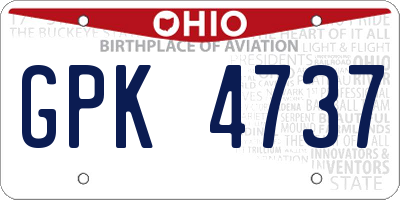 OH license plate GPK4737