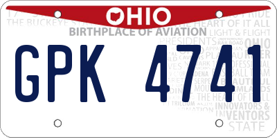 OH license plate GPK4741