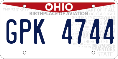 OH license plate GPK4744