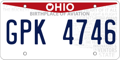 OH license plate GPK4746