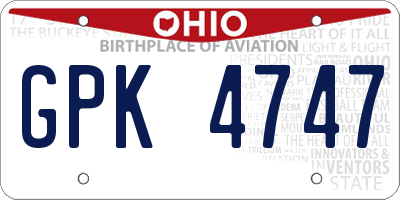 OH license plate GPK4747