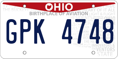 OH license plate GPK4748