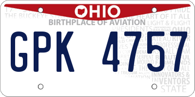 OH license plate GPK4757