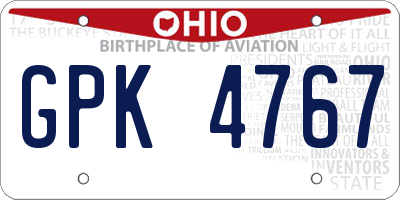 OH license plate GPK4767
