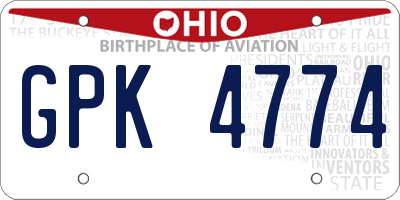 OH license plate GPK4774