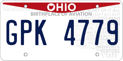 OH license plate GPK4779