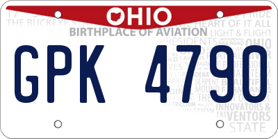 OH license plate GPK4790