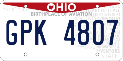 OH license plate GPK4807