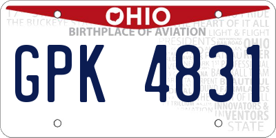 OH license plate GPK4831
