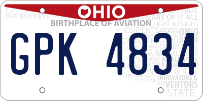 OH license plate GPK4834