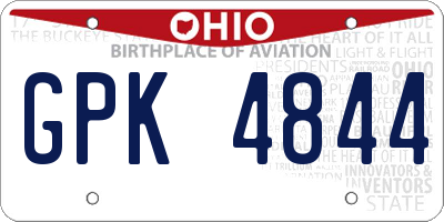 OH license plate GPK4844