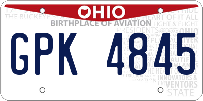 OH license plate GPK4845