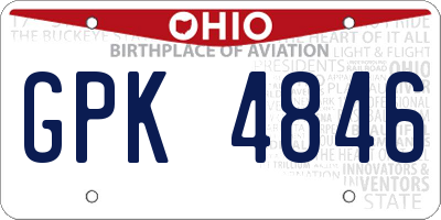 OH license plate GPK4846
