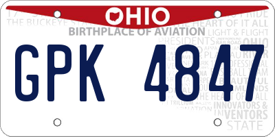 OH license plate GPK4847
