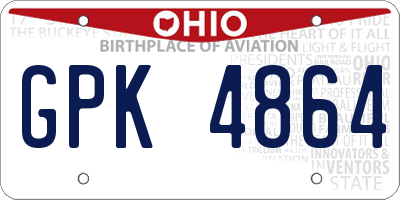 OH license plate GPK4864