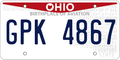 OH license plate GPK4867