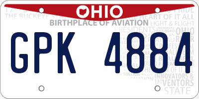 OH license plate GPK4884