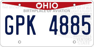 OH license plate GPK4885