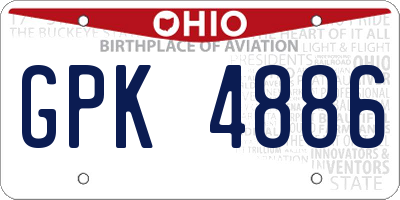 OH license plate GPK4886