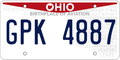 OH license plate GPK4887