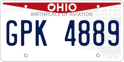 OH license plate GPK4889