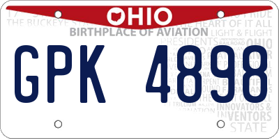 OH license plate GPK4898
