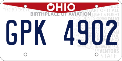 OH license plate GPK4902