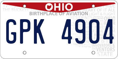 OH license plate GPK4904