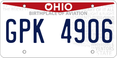 OH license plate GPK4906