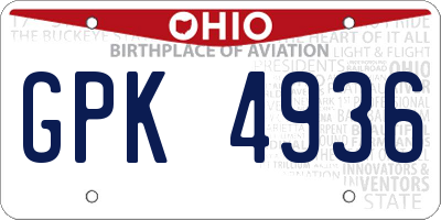 OH license plate GPK4936
