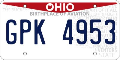 OH license plate GPK4953