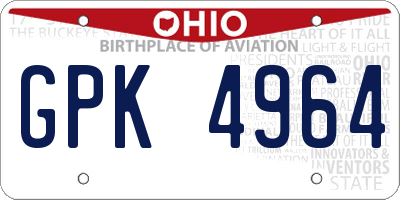 OH license plate GPK4964