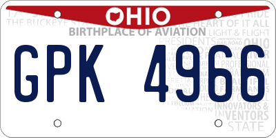 OH license plate GPK4966