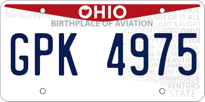 OH license plate GPK4975